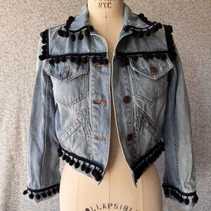 Marc Jacobs Light Blue Denim Jacket with Black Trim